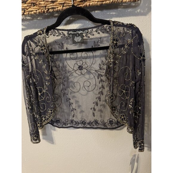 Pisarro Nights Jacket & Dress 14 Sequin Beaded Wedding Party Formal NEW $268 - Picture 4 of 16